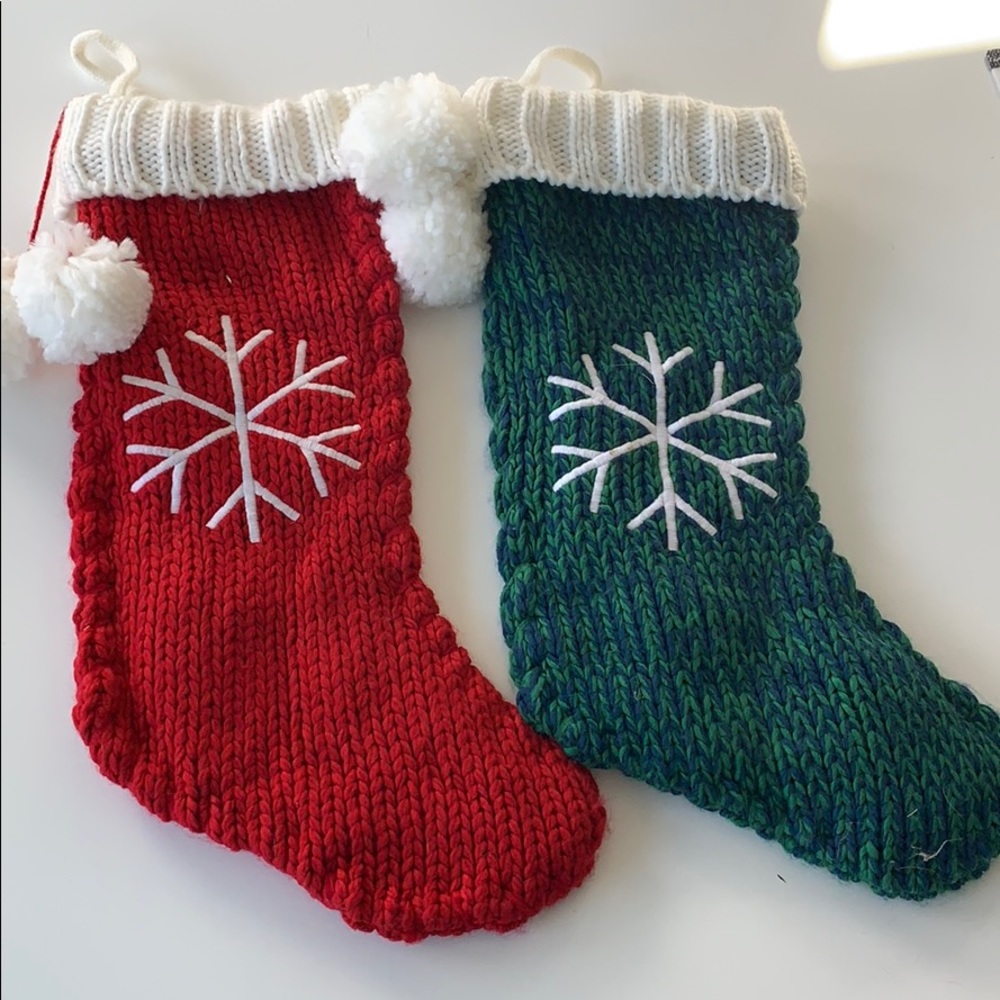 2 knit stockings